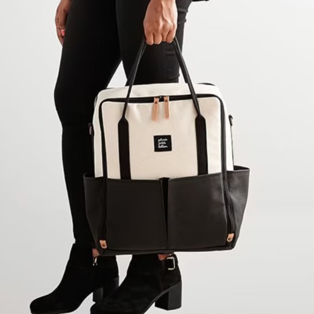 Petunia Pickle Bottom Black and White Diaper Bag Backpack